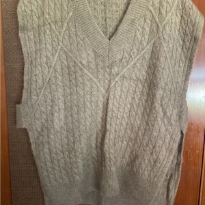 Men's Cable Knit Sweater Vest - Gobi Cashmere L NWT